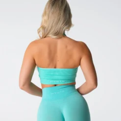 Mint Limitless Ribbed Seamless Halter Bra