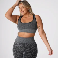 Black Speckled Leopard Eclipse Seamless Bra -NVGTN Store DSC00142