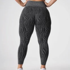 Black Speckled Zebra Seamless Leggings -NVGTN Store DSC00195