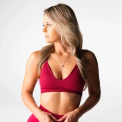 Ruby Red Glimpse Ribbed Seamless Bra -NVGTN Store DSC00221