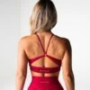 Ruby Red Glimpse Ribbed Seamless Bra -NVGTN Store DSC00223