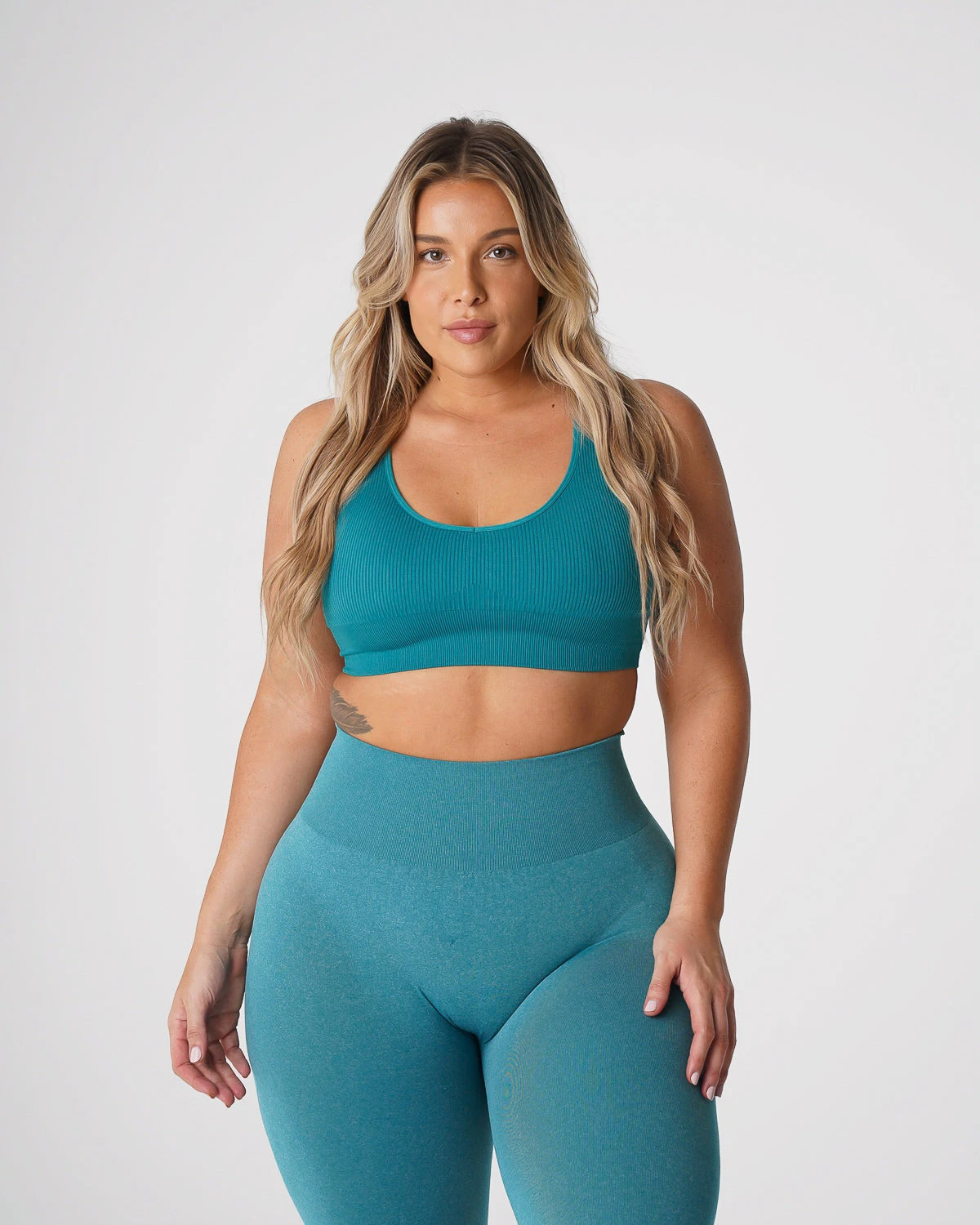 Teal Galaxy Ribbed Seamless Bra 3 Teal Galaxy Ribbed Seamless Bra
