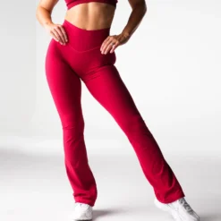 Ruby Red Effortless Flare Leggings -NVGTN Store DSC00227 1