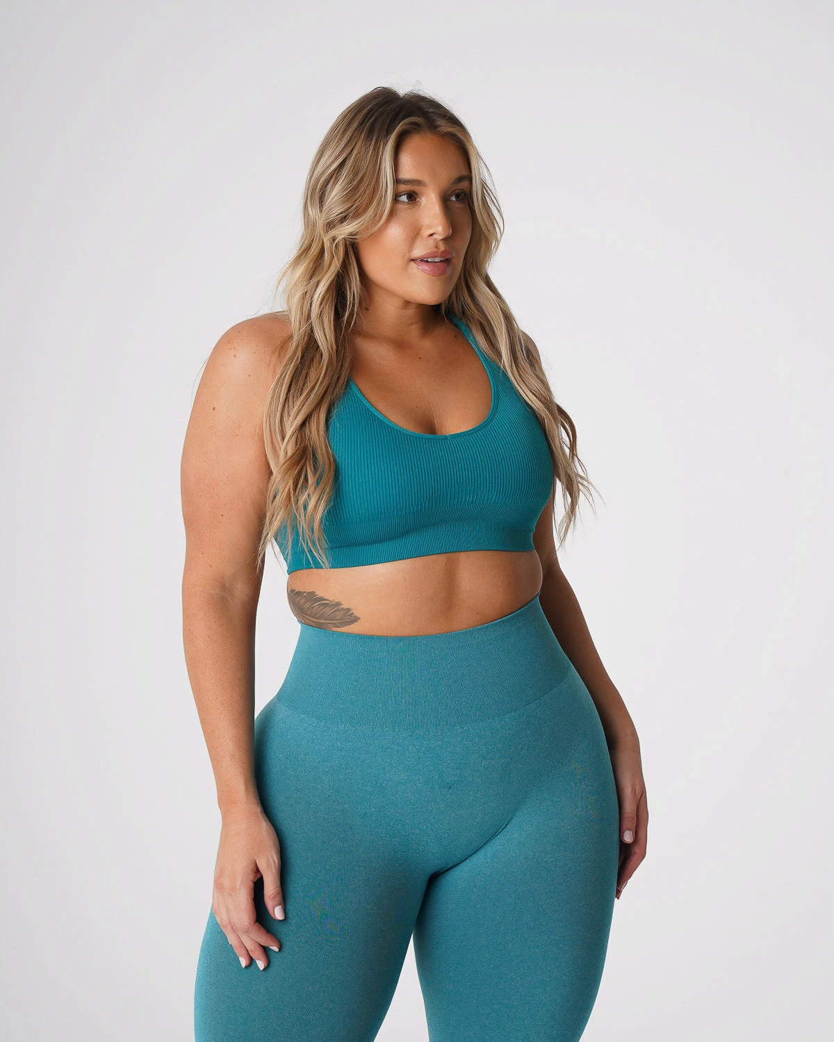 Teal Galaxy Ribbed Seamless Bra 6 Teal Galaxy Ribbed Seamless Bra - Image 4