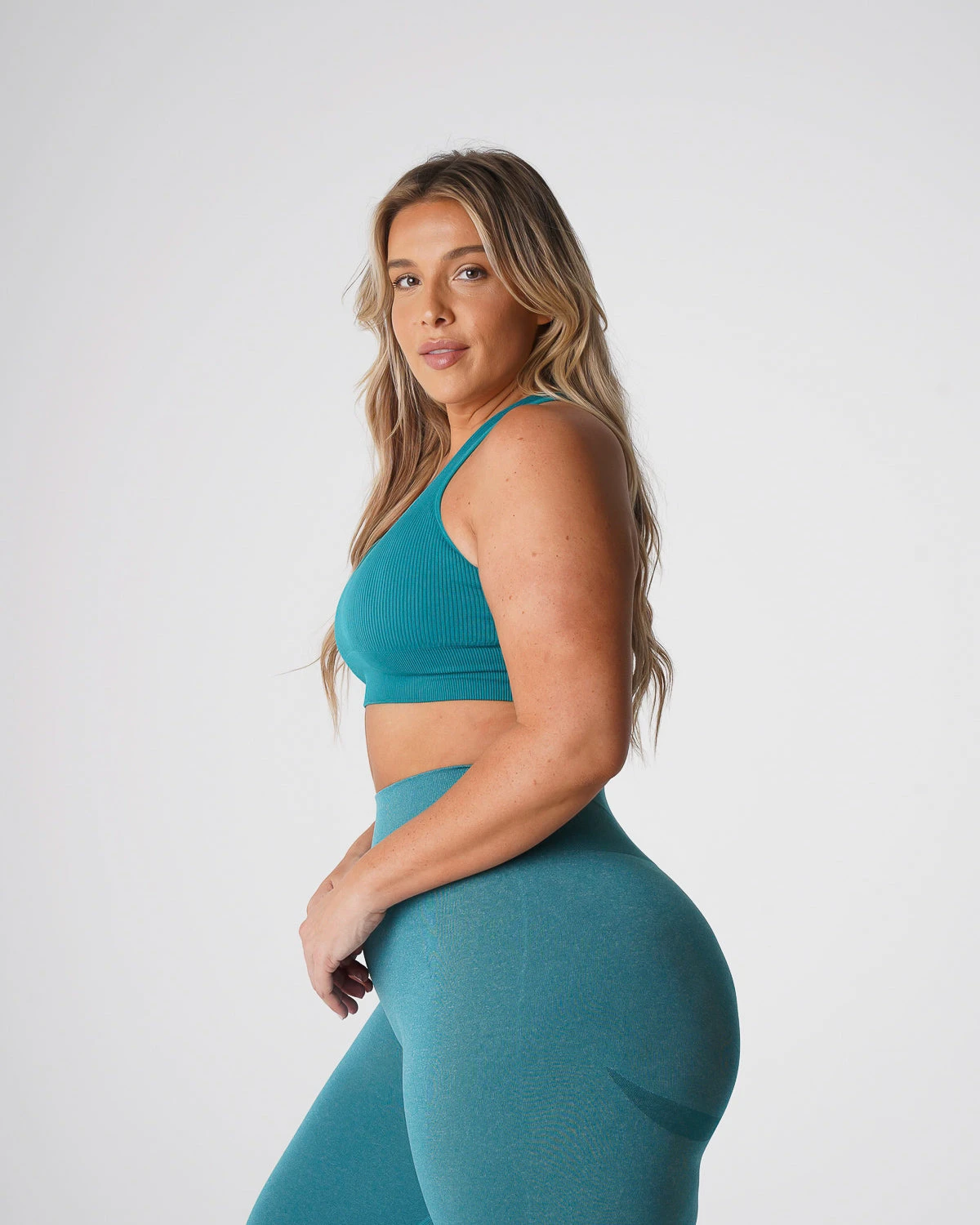 Teal Galaxy Ribbed Seamless Bra 5 Teal Galaxy Ribbed Seamless Bra - Image 3