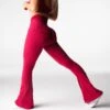 Ruby Red Harmony Ribbed Seamless Flare Leggings -NVGTN Store DSC00234
