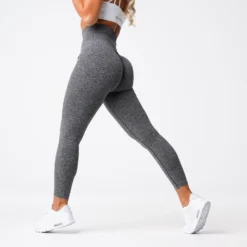 Black Speckled Scrunch Seamless Leggings -NVGTN Store DSC00354