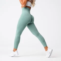Sage Green Scrunch Seamless Leggings -NVGTN Store DSC00362