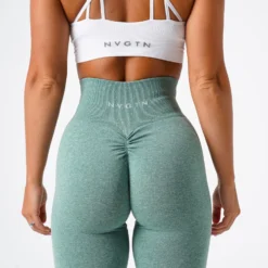 Sage Green Scrunch Seamless Leggings -NVGTN Store DSC00363
