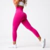 Magenta Solid Seamless Leggings -NVGTN Store DSC00369