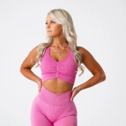 Bubble Gum Pink Cinched Seamless Bra