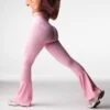Baby Pink Harmony Ribbed Seamless Flare Leggings -NVGTN Store DSC00416 1