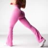 Bubble Gum Pink Iconic Seamless Flare Leggings -NVGTN Store DSC00441 1