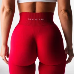Cherry Red Discover Seamless Leggings -NVGTN Store DSC00448