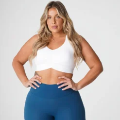 White Cinched Seamless Bra