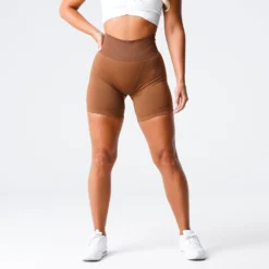 Caramel Solid Seamless Shorts -NVGTN Store DSC00577
