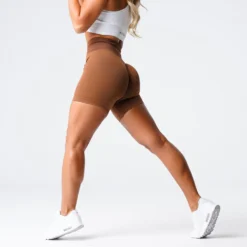 Caramel Solid Seamless Shorts