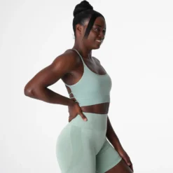 Sage Green Invincible Seamless Bra -NVGTN Store DSC00918