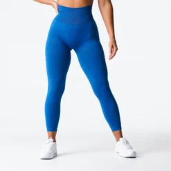 Midnight Blue Solid Seamless Leggings -NVGTN Store DSC01151