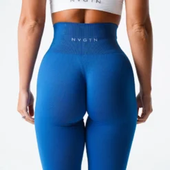 Midnight Blue Solid Seamless Leggings -NVGTN Store DSC01152