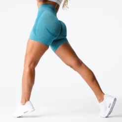 Teal Contour Seamless Shorts -NVGTN Store DSC01162