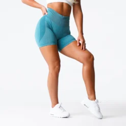 Teal Contour Seamless Shorts -NVGTN Store DSC01163