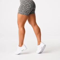 Khaki Green Leopard Seamless Shorts