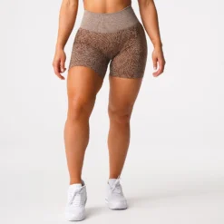 Mocha Snakeskin Seamless Shorts