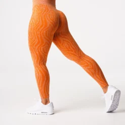 Burnt Orange Zebra Seamless Leggings 8 Burnt Orange Zebra Seamless Leggings -NVGTN Store DSC01400
