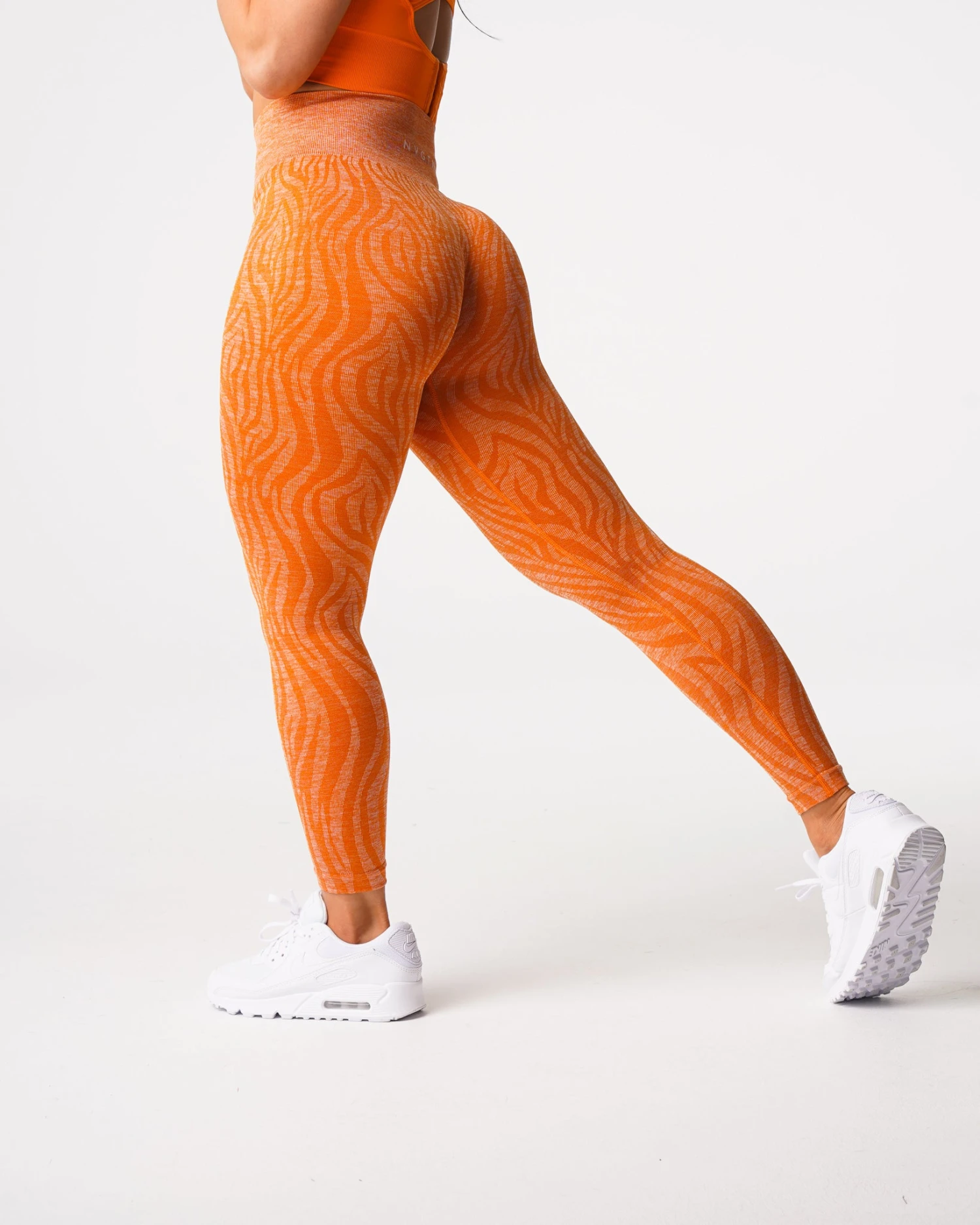Burnt Orange Zebra Seamless Leggings 5 Burnt Orange Zebra Seamless Leggings - Image 3