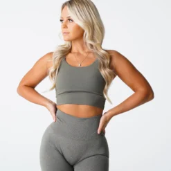 Khaki Green Poise Bra Top -NVGTN Store DSC01575