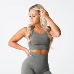 Khaki Green Poise Bra Top -NVGTN Store DSC01576