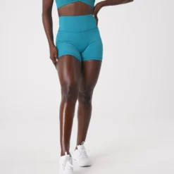 Teal Signature 2.0 Shorts -NVGTN Store DSC01776