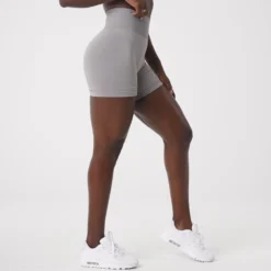 Light Grey Solid Seamless Shorts -NVGTN Store DSC01803