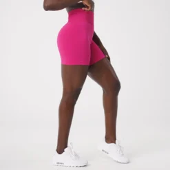 Magenta Solid Seamless Shorts -NVGTN Store DSC01814