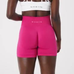 Magenta Solid Seamless Shorts -NVGTN Store DSC01816