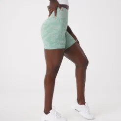 Sage Green Camo Seamless Shorts -NVGTN Store DSC01824
