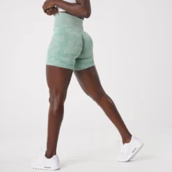 Sage Green Camo Seamless Shorts