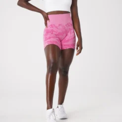 Bubble Gum Pink Camo Seamless Shorts -NVGTN Store DSC01829