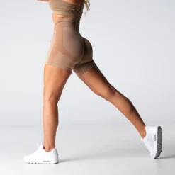 Beige Performance Seamless Shorts