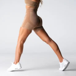 Beige Performance Seamless Shorts -NVGTN Store DSC02034