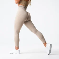 Beige Scrunch Seamless Leggings