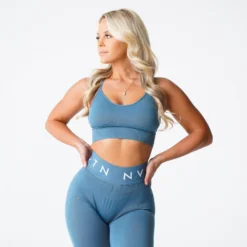 Stone Blue Flourish Seamless Bra -NVGTN Store DSC02177