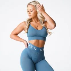 Stone Blue Flourish Seamless Bra -NVGTN Store DSC02178