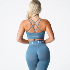 Stone Blue Flourish Seamless Bra