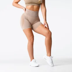 Beige Contour Seamless Shorts -NVGTN Store DSC02438