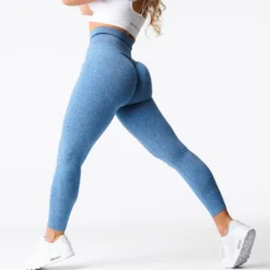 Sky Blue Scrunch Seamless Leggings -NVGTN Store DSC02451