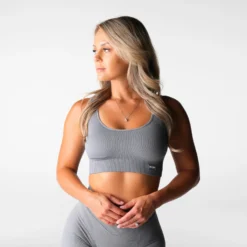 Grey Harmony Ribbed Seamless Bra
