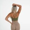 Khaki Green Flourish Seamless Bra -NVGTN Store DSC02837