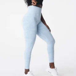 Icy Blue Camo Seamless Leggings -NVGTN Store DSC03006